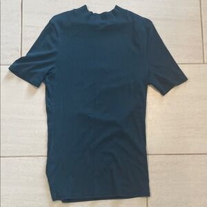 Ribbed Pima Mock Neck Tee - Dark Sail Medium